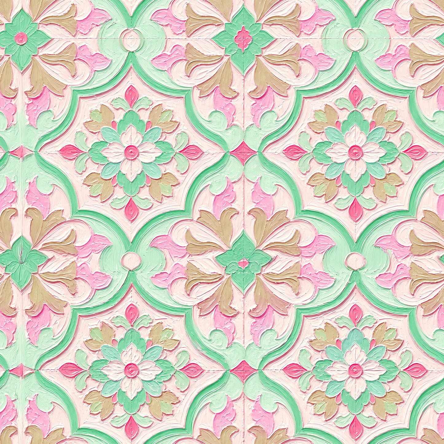 Mint Pink Damask Fabric - Shop now at American Fabric Prints