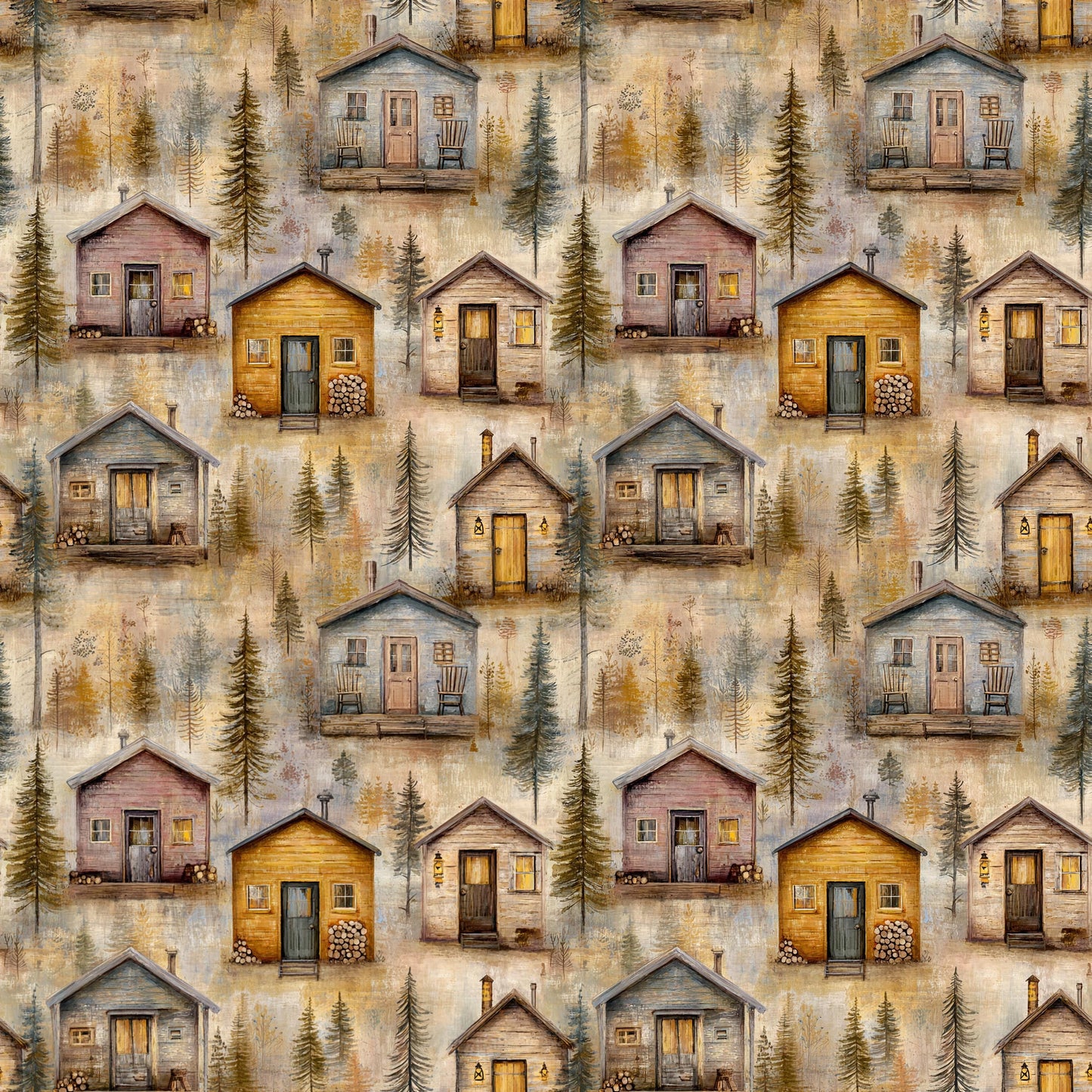 Outdoor Cabins Fabric - Shop now at American Fabric Prints