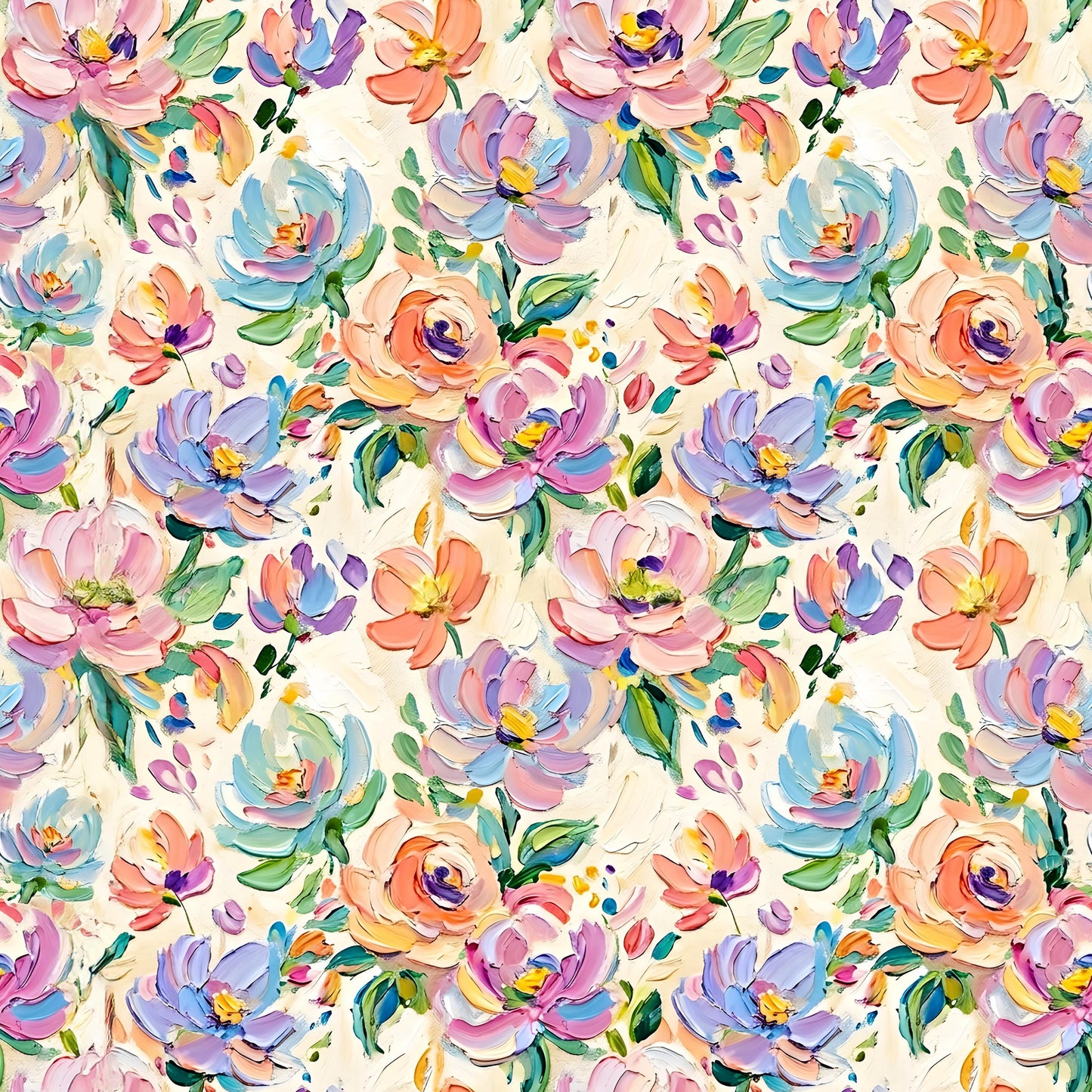 Colorful Painted Floral Fabric - Shop now at American Fabric Prints