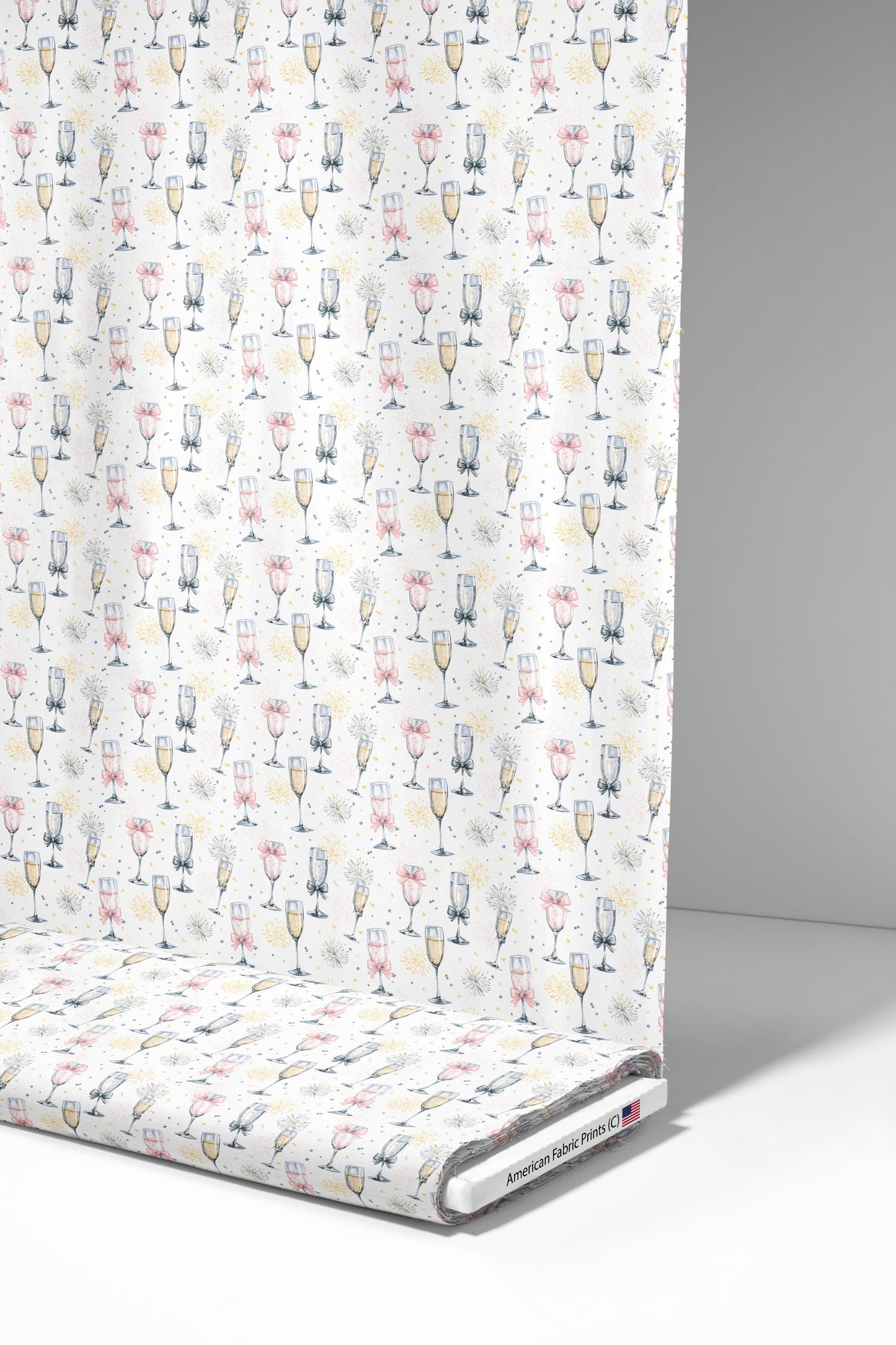 Coquette New Years Drinks Fabric - Shop now at American Fabric Prints