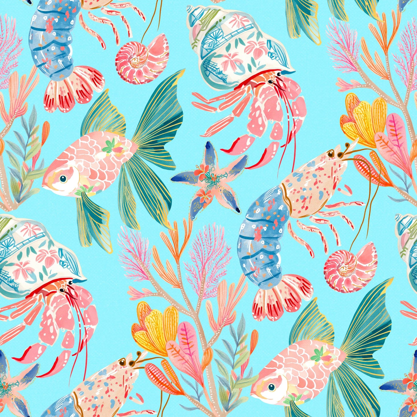 Coastal Chinoiserie Fabric - Shop now at American Fabric Prints