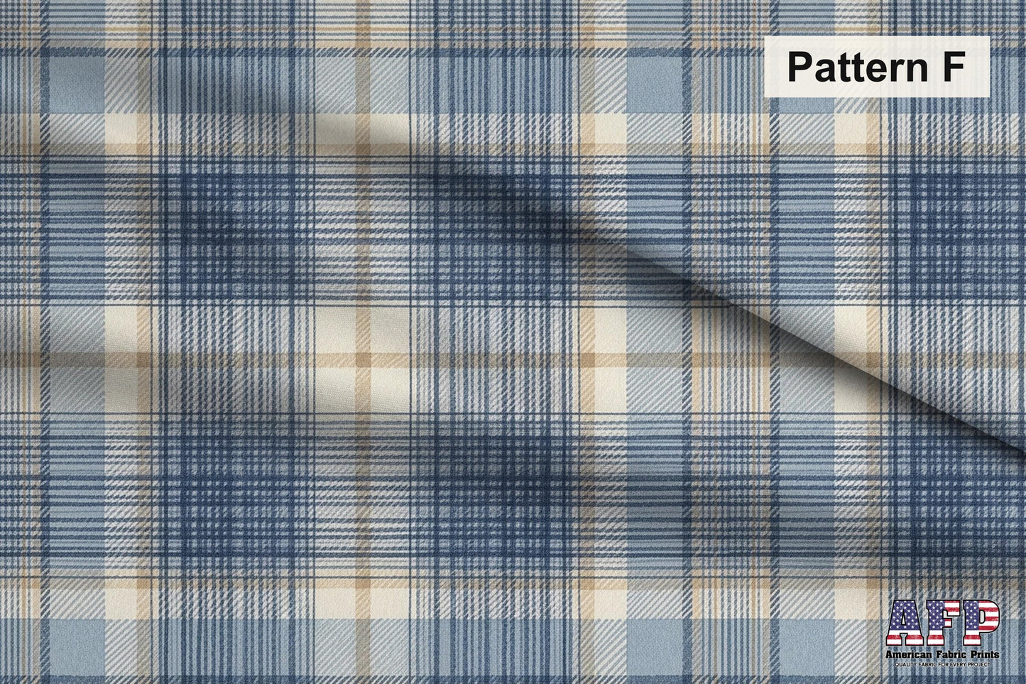 Blue and Beige Plaid 4 Fabric Bundle Set - Shop now at American Fabric Prints