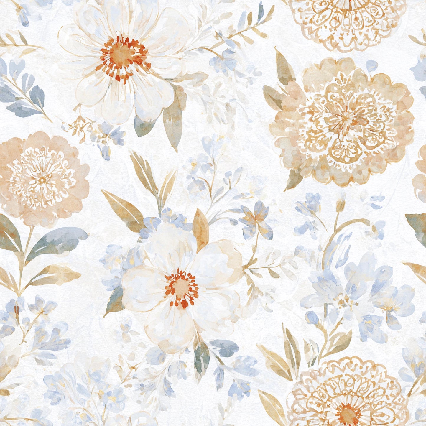 Neutral Floral Fabric - Shop now at American Fabric Prints