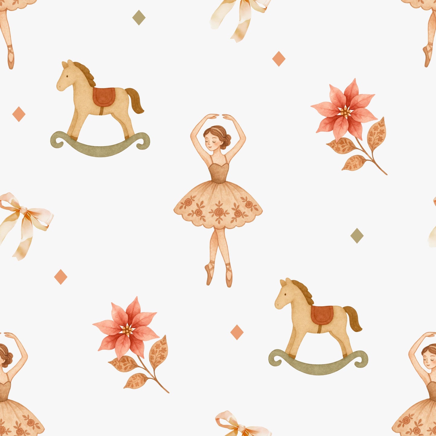 Christmas Ballerina Fabric - Shop now at American Fabric Prints