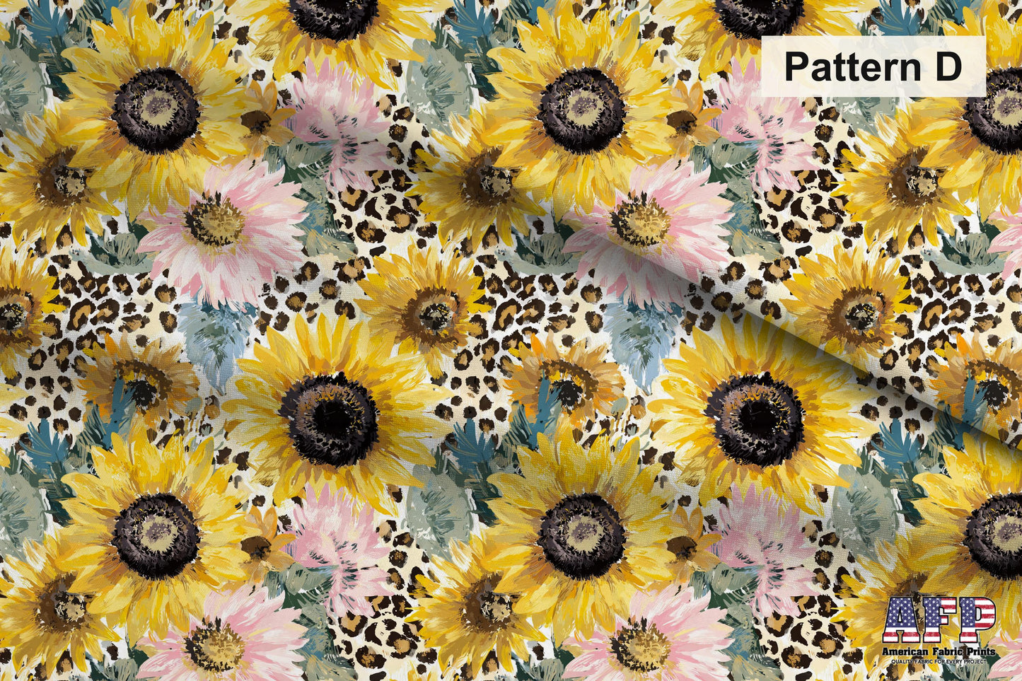Sunflower Leopard Fabric Bundle Set - Shop now at American Fabric Prints