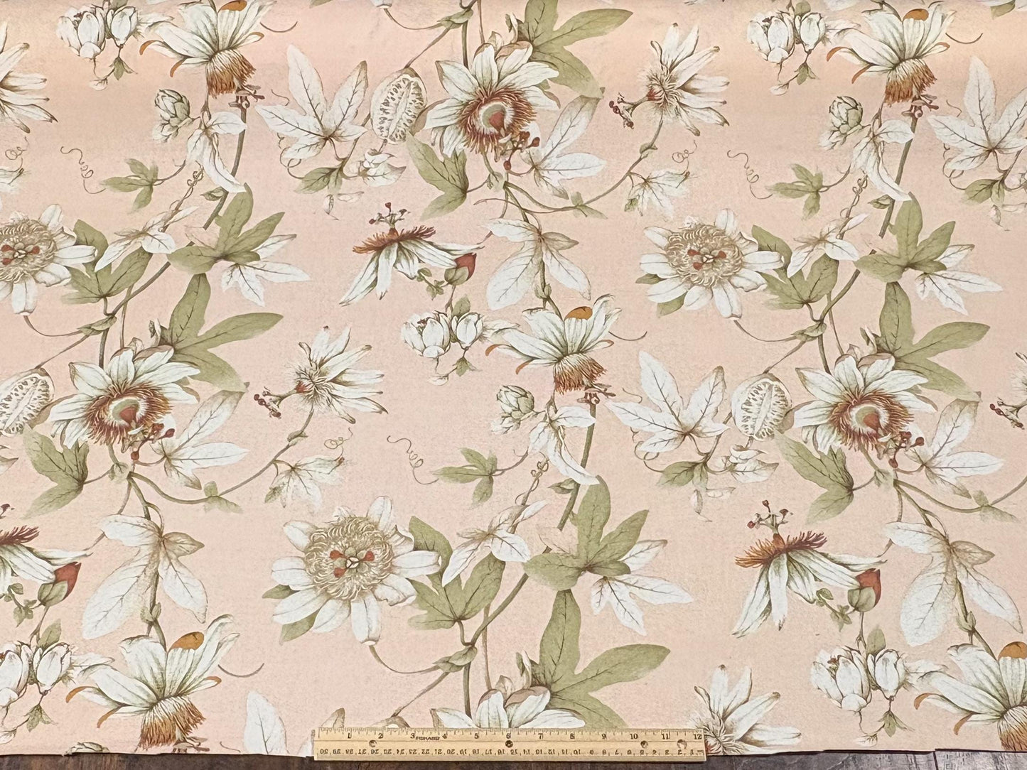 P Kaufmann Country Cottage Fabric in Blush, Woven Fabric, Cotton, Premium Upholstery Fabric, Drapery Fabric, Pink and Green Floral Cotton