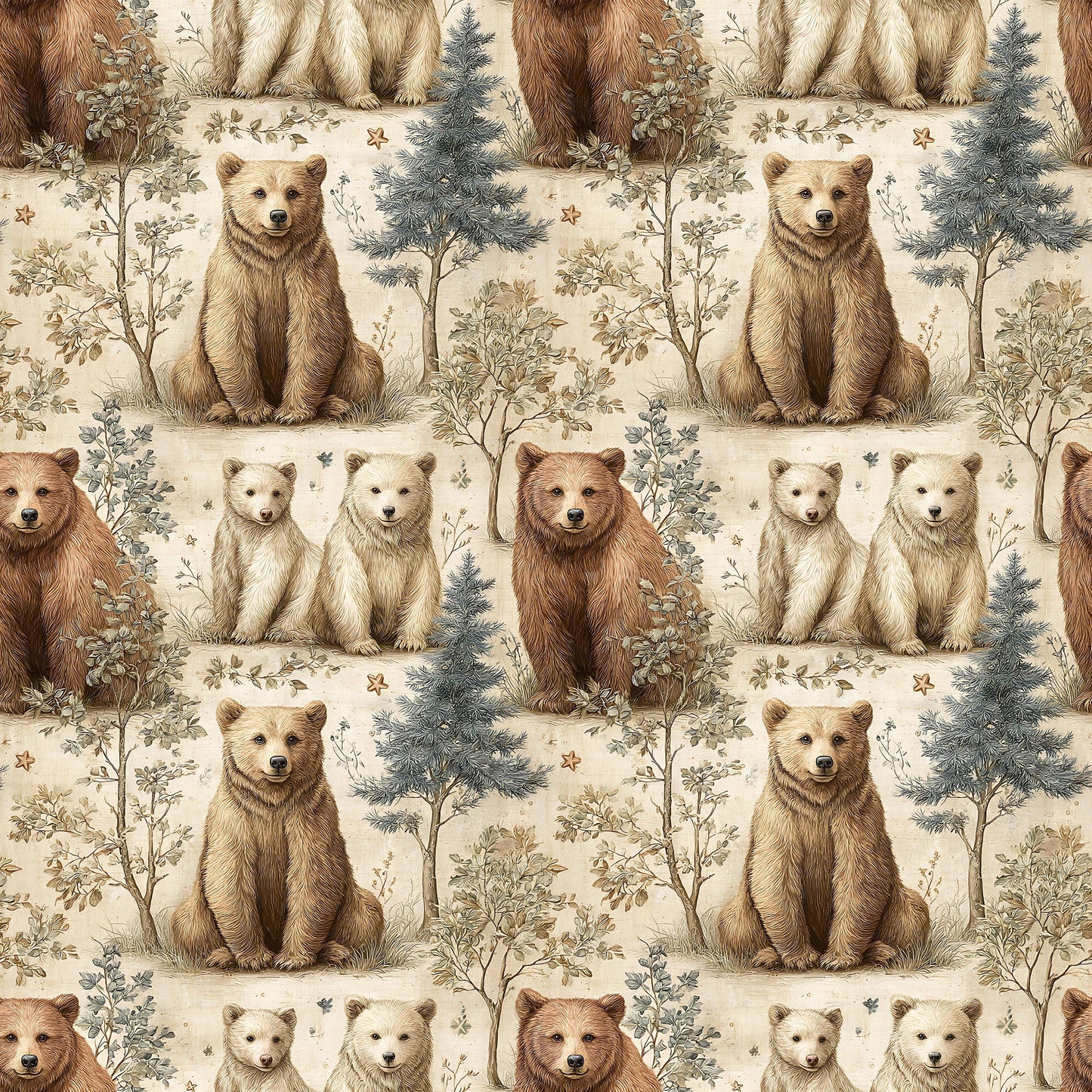 Bear Forest Fabric - Shop now at American Fabric Prints
