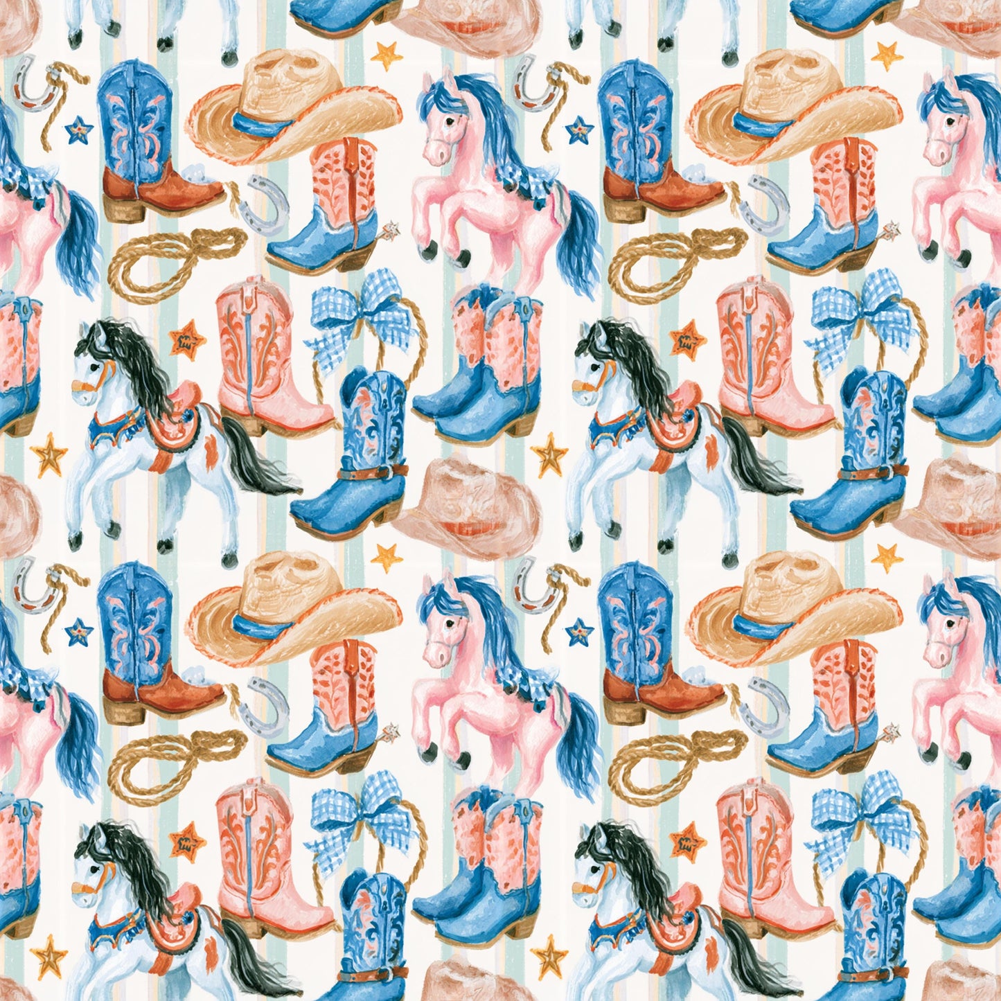 Preppy Rodeo Fabric - Shop now at American Fabric Prints
