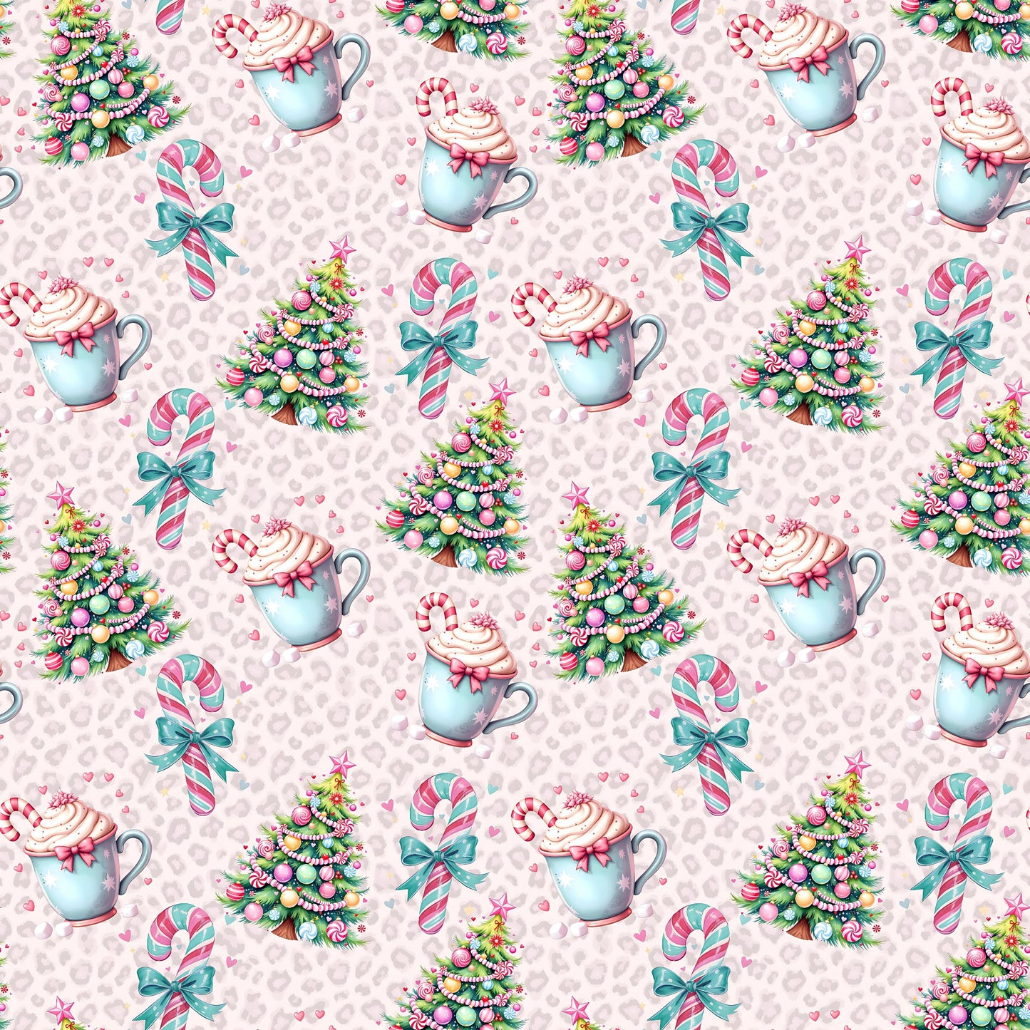 Pink Leopard Print Christmas Fabric - Shop now at American Fabric Prints