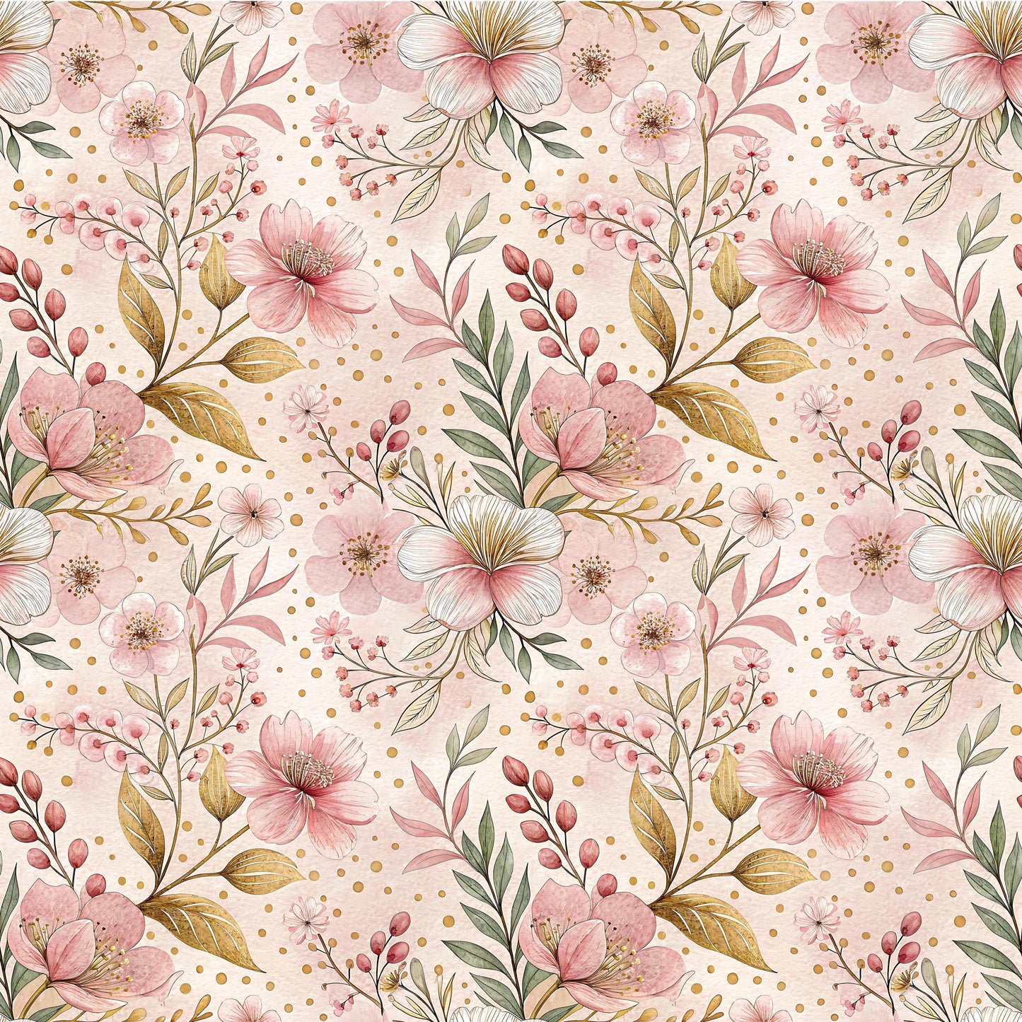 Pink+Gold Pastel Fabric - Shop now at American Fabric Prints