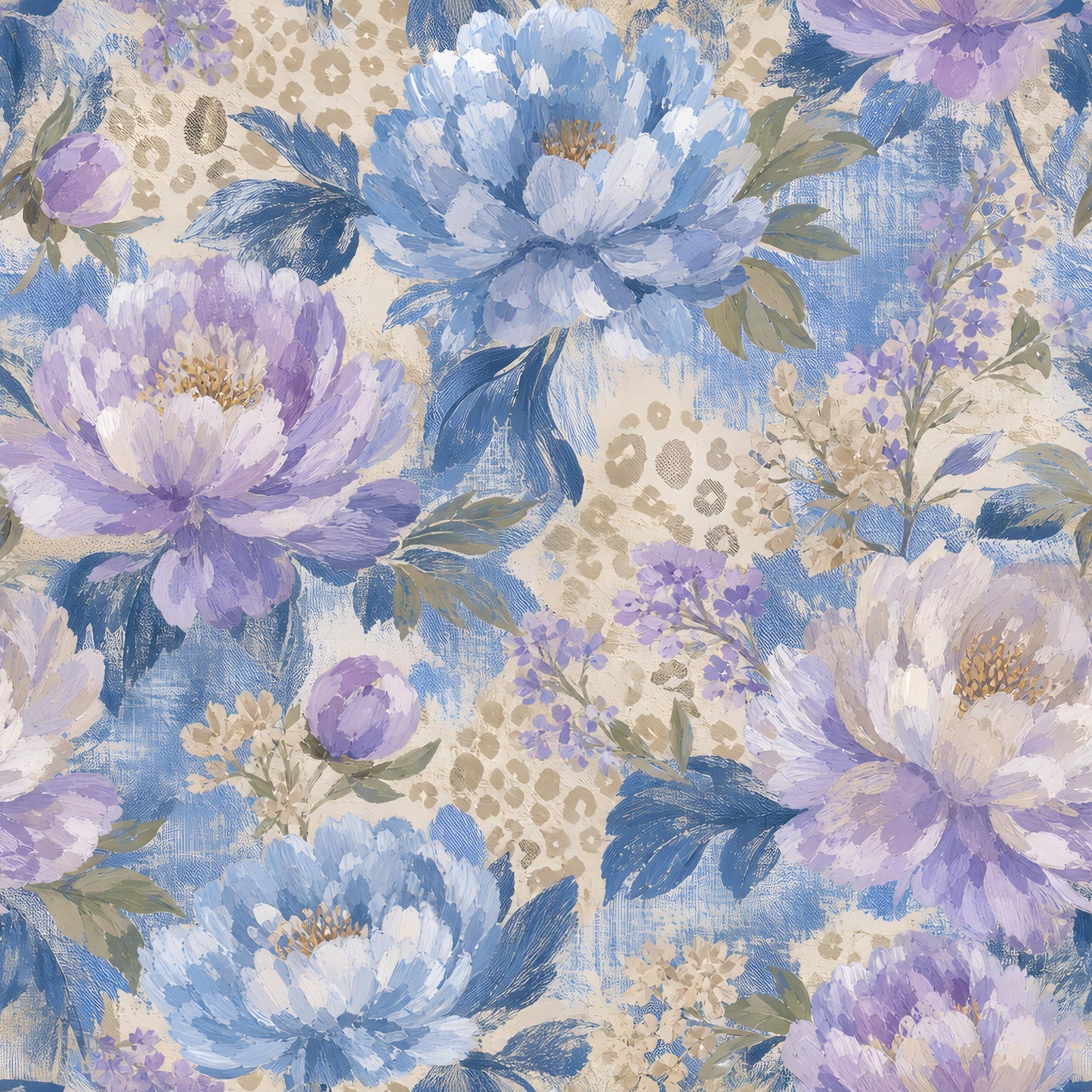 Purple Peony Leopard Fabric - Shop now at American Fabric Prints