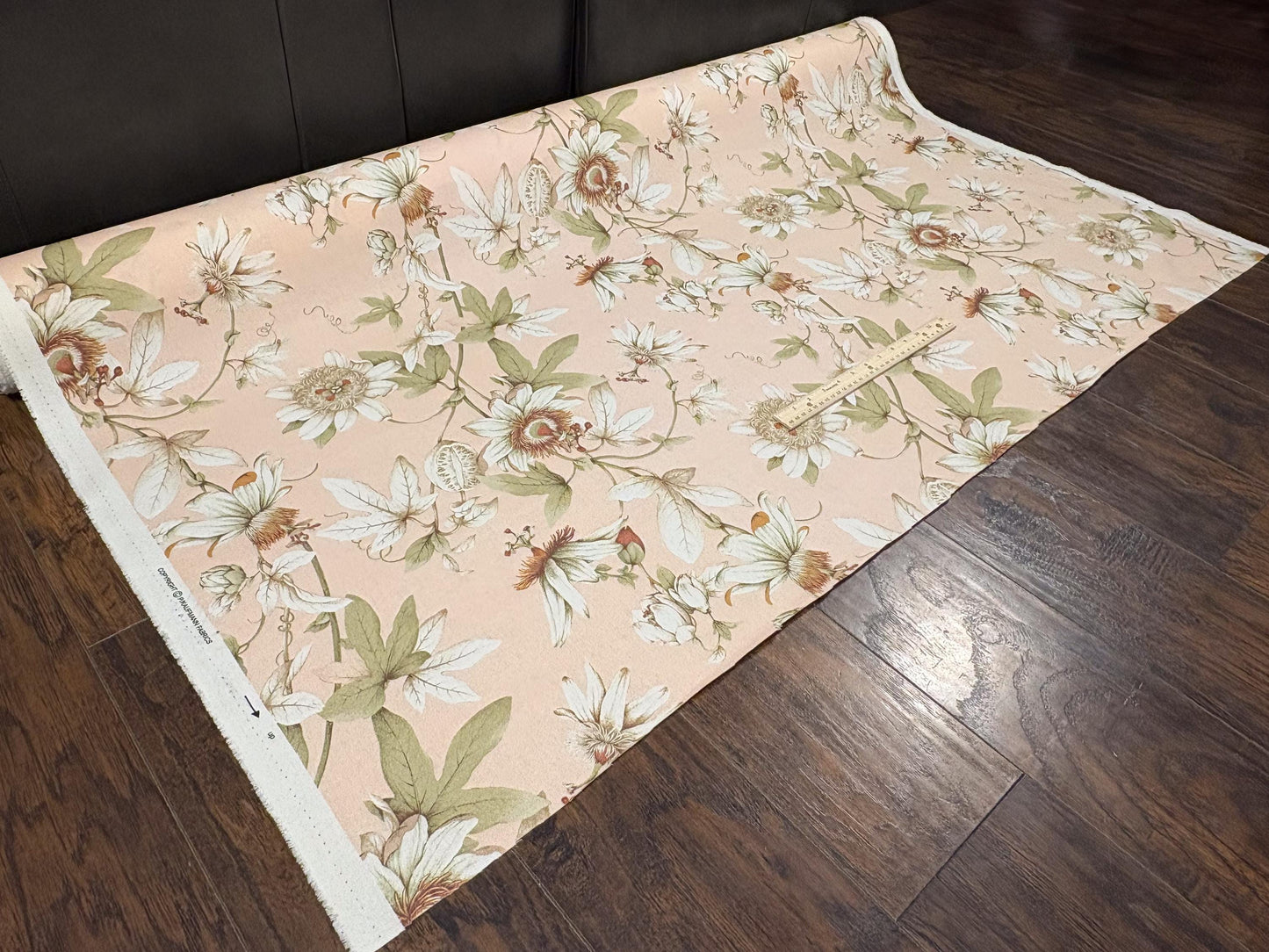 P Kaufmann Country Cottage Fabric in Blush, Woven Fabric, Cotton, Premium Upholstery Fabric, Drapery Fabric, Pink and Green Floral Cotton