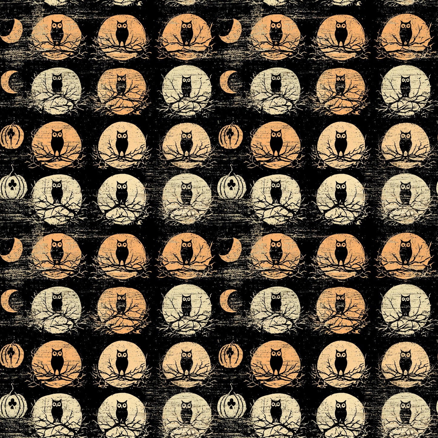Vintage Halloween Owls Fabric - Shop now at American Fabric Prints