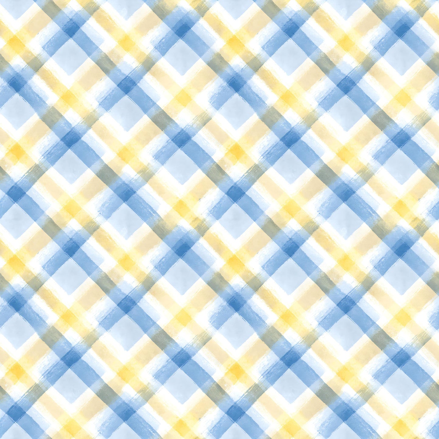 Pastel Blue and Yellow Plaid Fabric - Shop now at American Fabric Prints