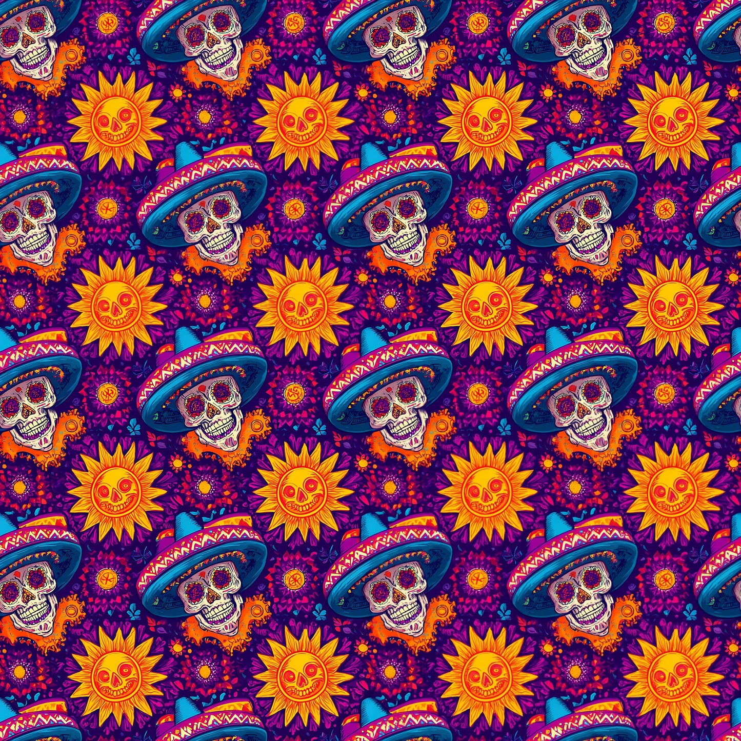 Fiesta Skull Fabric - Shop now at American Fabric Prints