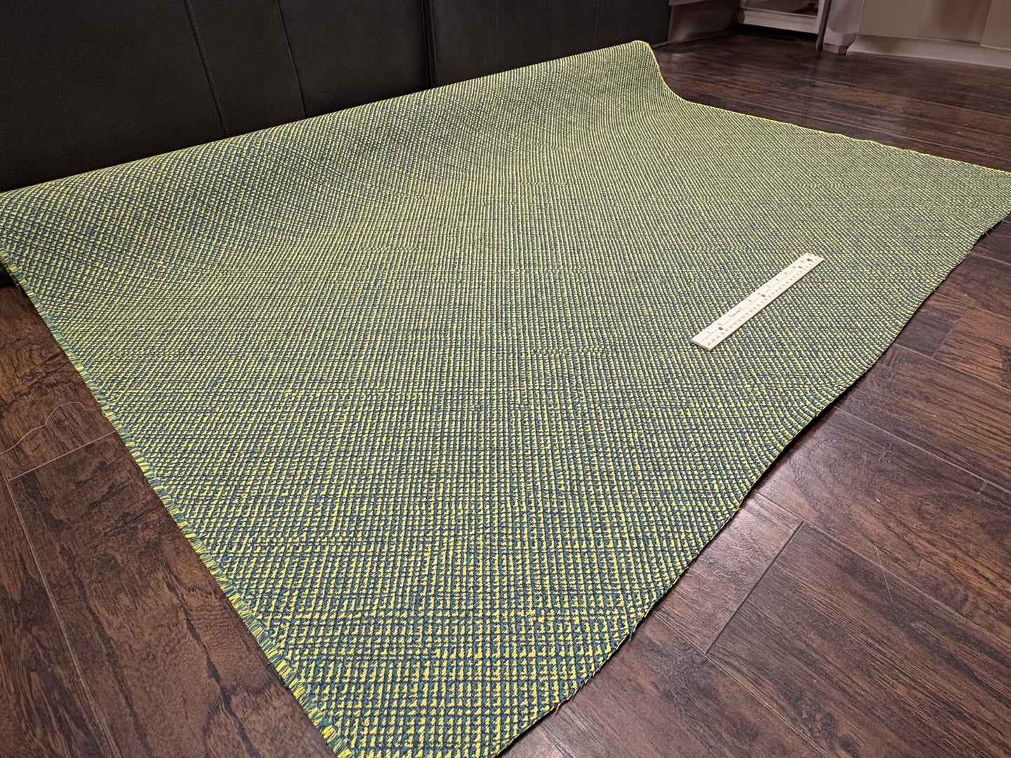 Yellow and Blue Woven Fabric, Woven Fabric, Premium Upholstery Fabric, Fabric for Upholstery, Crypton Coated Performance