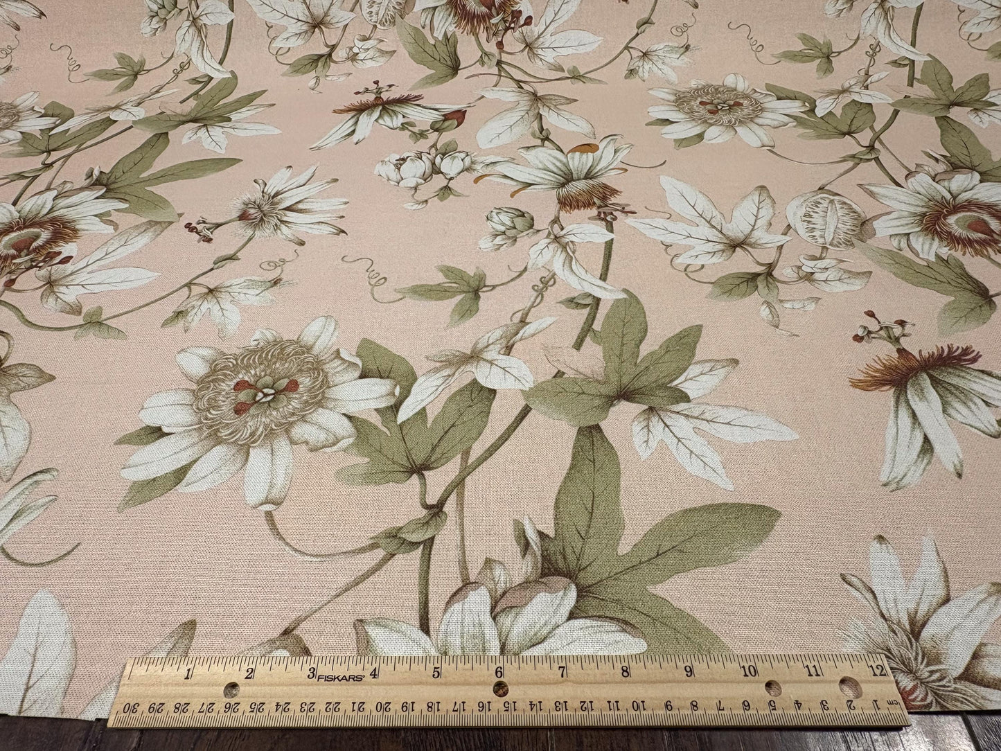 P Kaufmann Country Cottage Fabric in Blush, Woven Fabric, Cotton, Premium Upholstery Fabric, Drapery Fabric, Pink and Green Floral Cotton