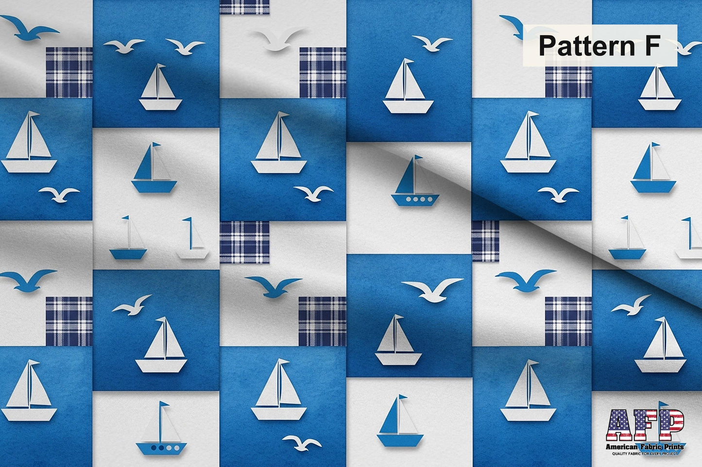 Blue Sailboat 3 Fabric Bundle Set - Shop now at American Fabric Prints