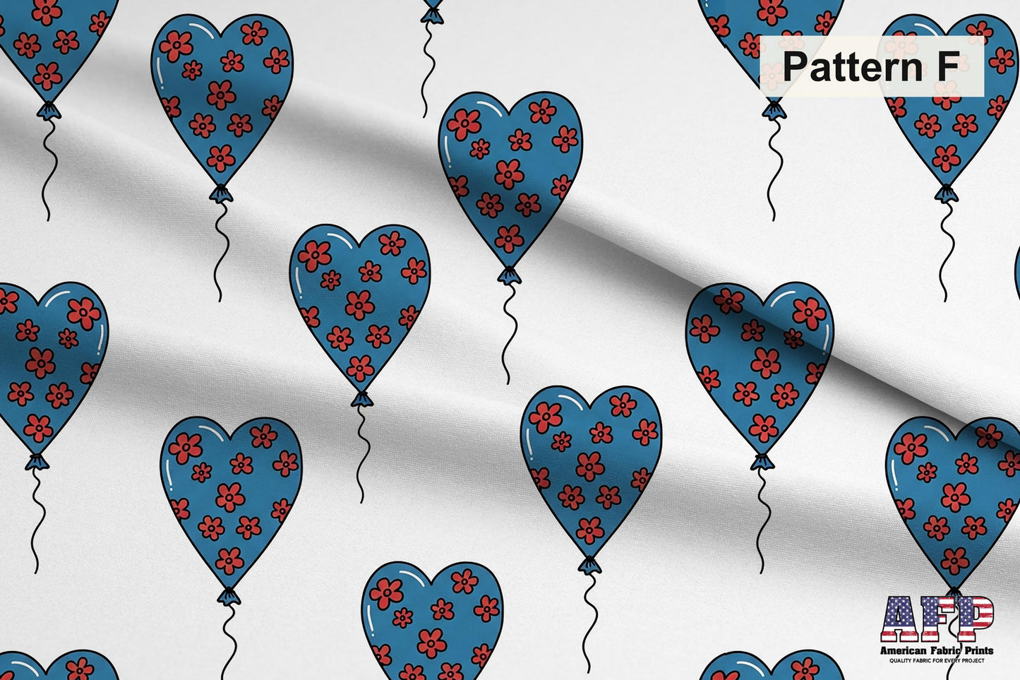 Valentine Hearts Fabric Collection. Pattern F Shown. Shop now at American Fabric Prints.