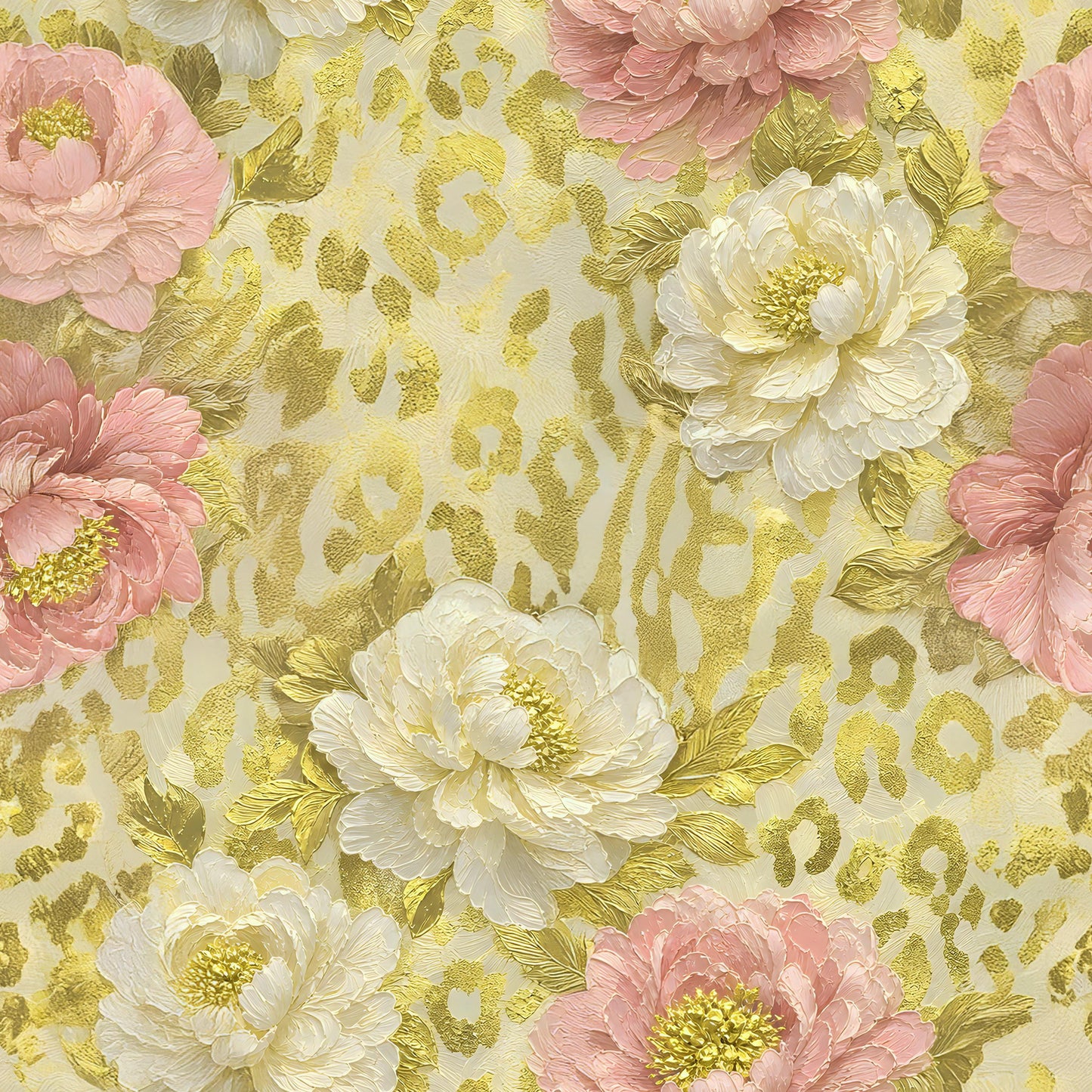 Gold Leopard Floral Fabric - Shop now at American Fabric Prints