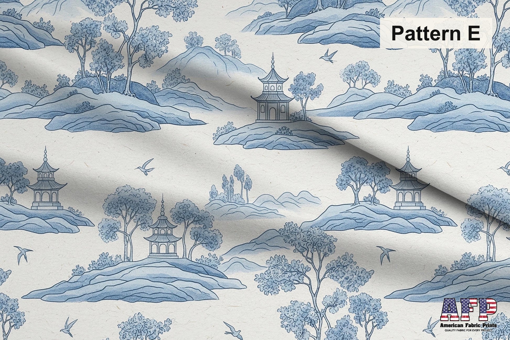 Blue French Toile 2 Fabric Bundle Set - Shop now at American Fabric Prints