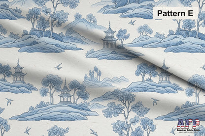 Blue French Toile 2 Fabric Bundle Set - Shop now at American Fabric Prints