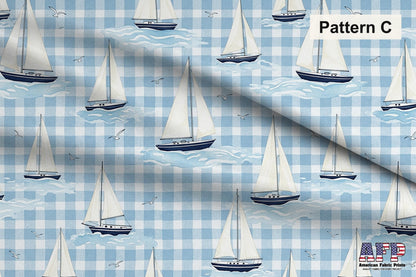 Blue Sailboat Fabric Bundle Set - Shop now at American Fabric Prints