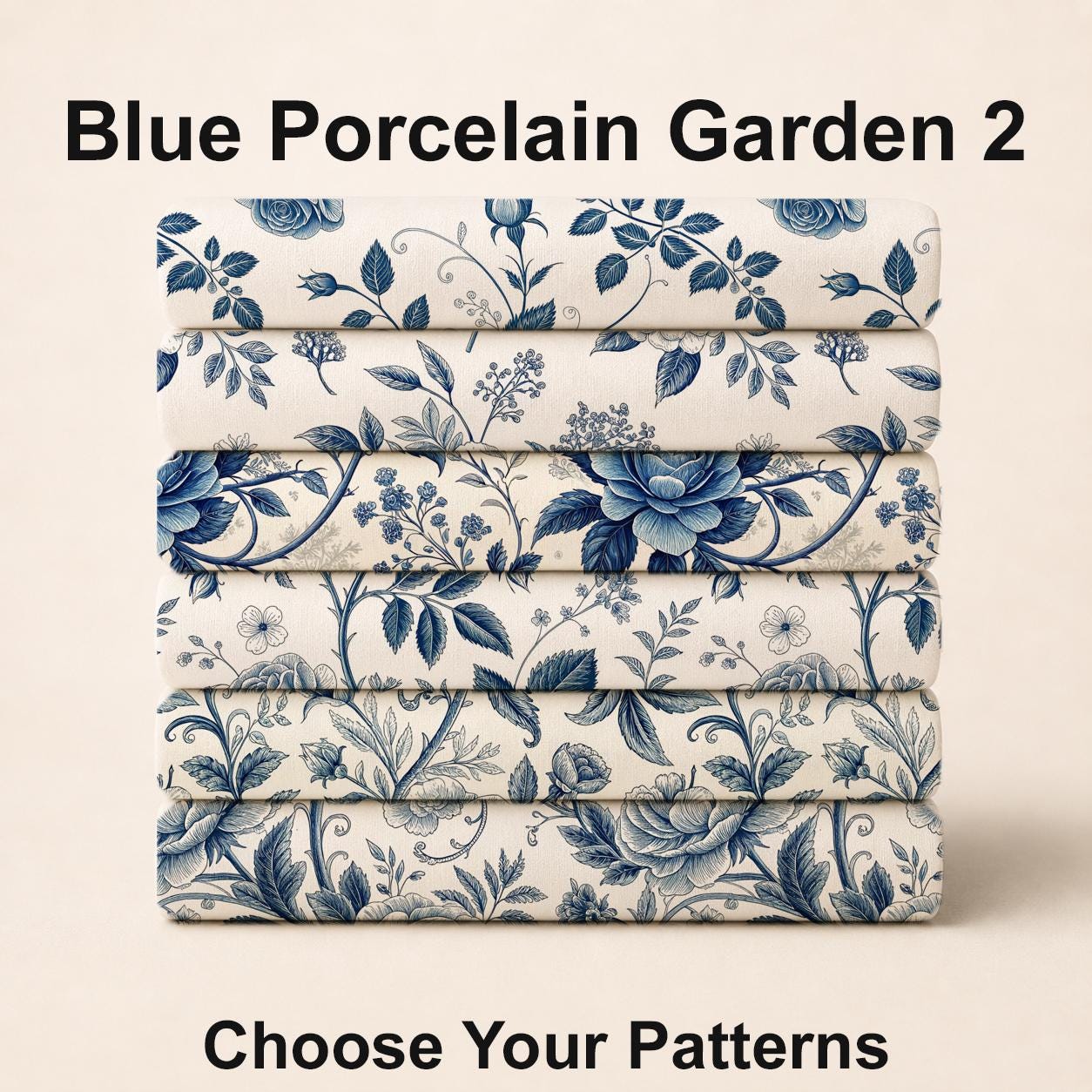 Blue Porcelain Garden 2 Fabric Bundle Set - Shop now at American Fabric Prints