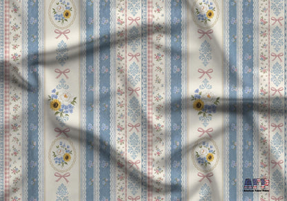 Denim Lace Floral Fabric - Shop now at American Fabric Prints