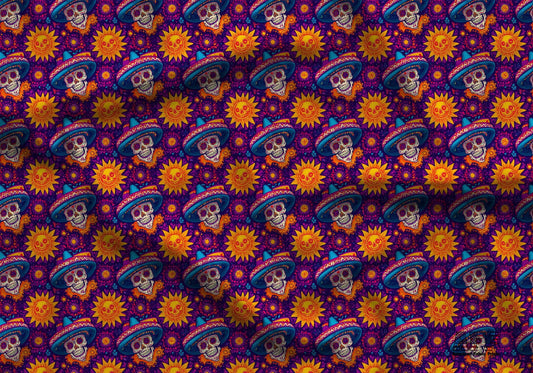 Fiesta Skull Fabric - Shop now at American Fabric Prints