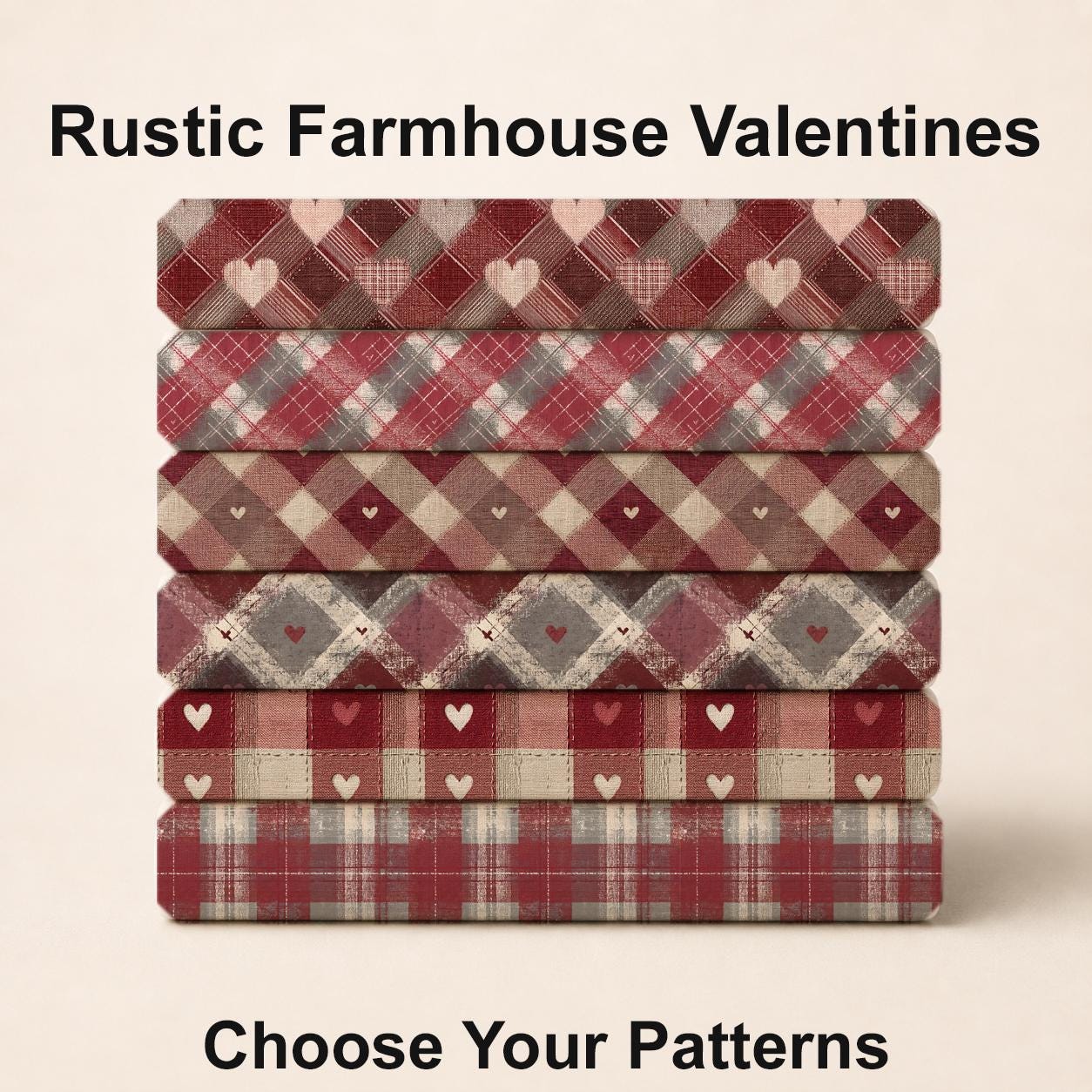 Rustic Farmhouse Valentines Fabric Bundle Set - Shop now at American Fabric Prints