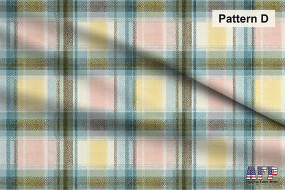 Pastel Tartan and Plaid Fabric Bundle Set - Shop now at American Fabric Prints