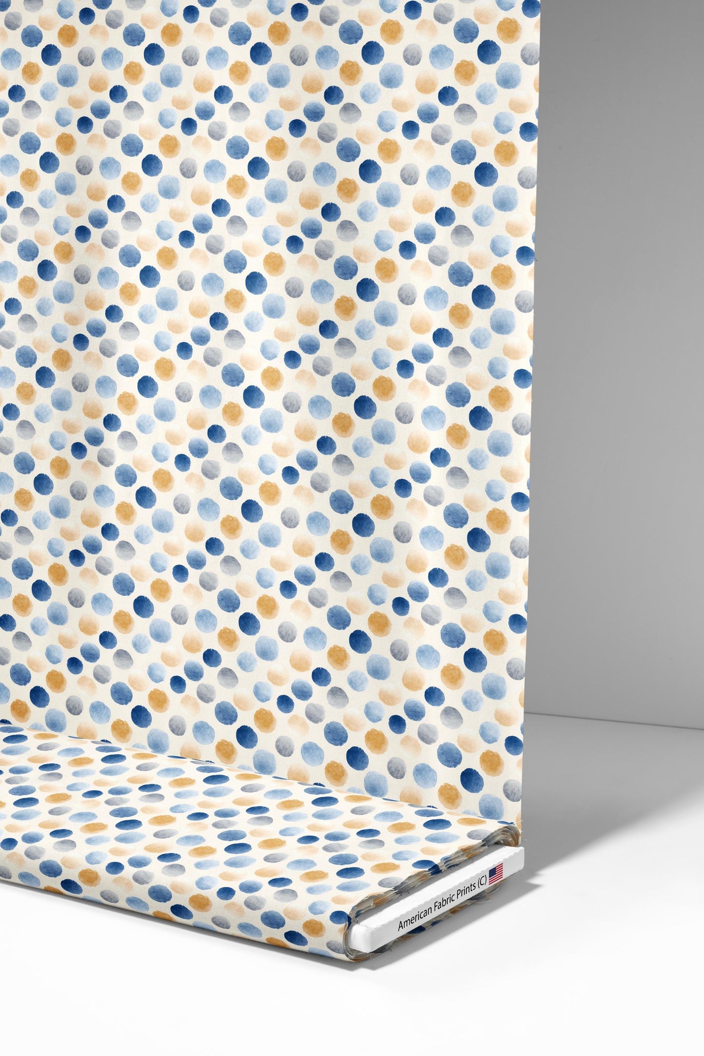 Blue Watercolor Dots Fabric - Shop now at American Fabric Prints