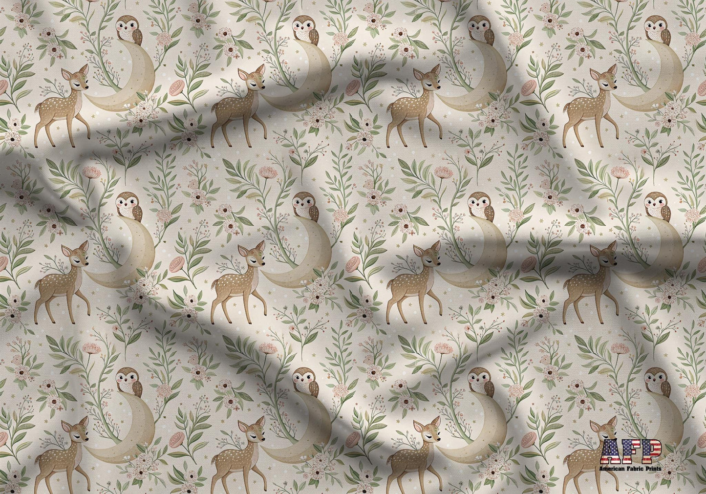Deer+Owl Fabric - Shop now at American Fabric Prints