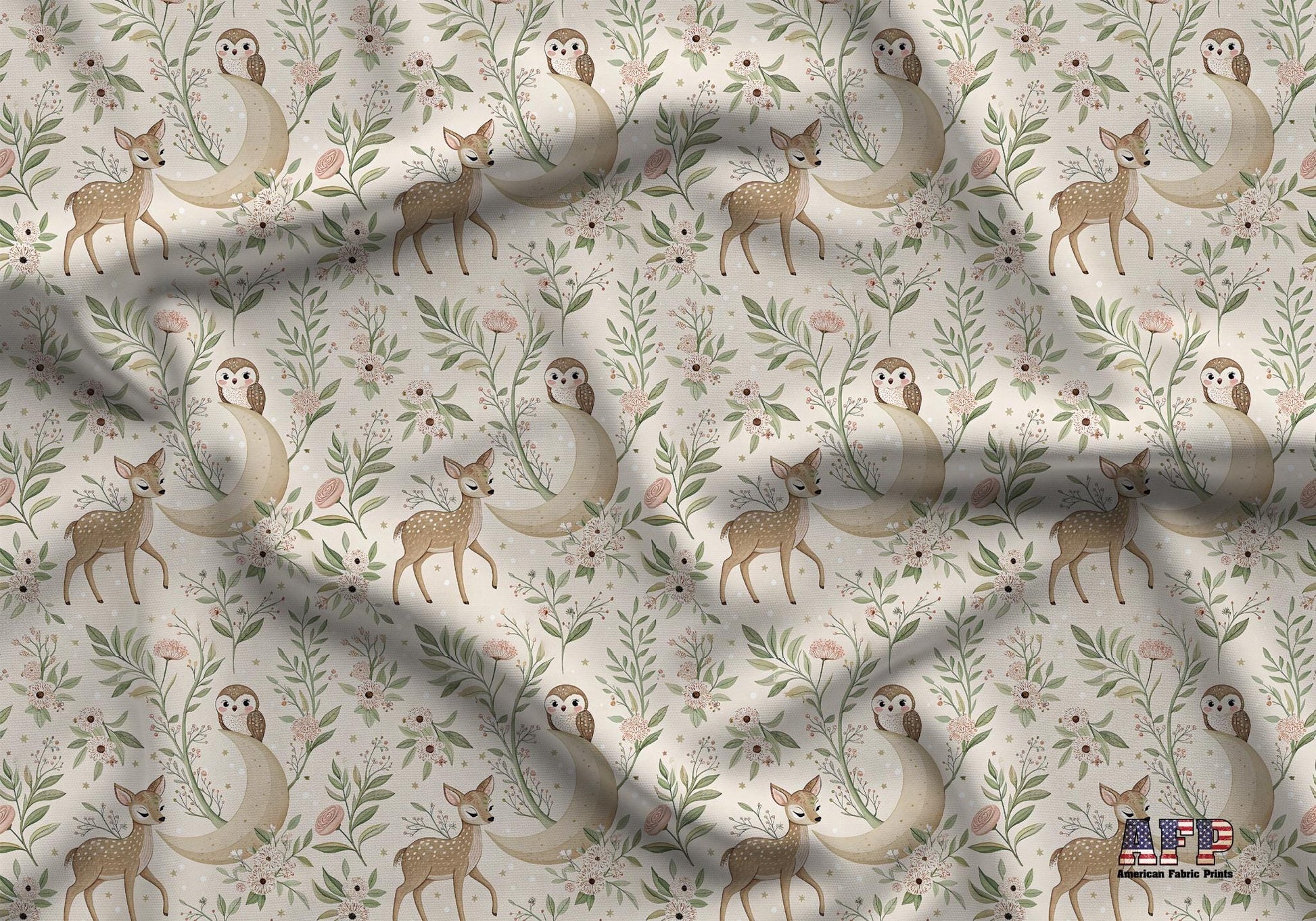 Deer+Owl Fabric - Shop now at American Fabric Prints