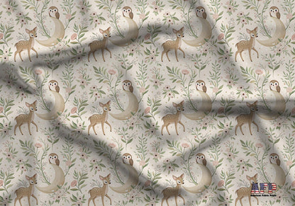 Deer+Owl Fabric - Shop now at American Fabric Prints
