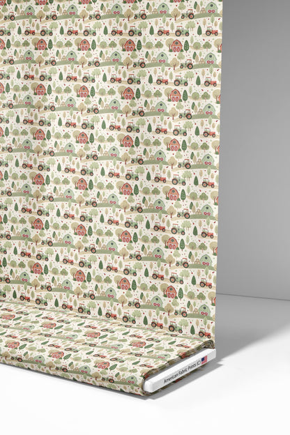 Tractors on the Field Fabric - Shop now at American Fabric Prints