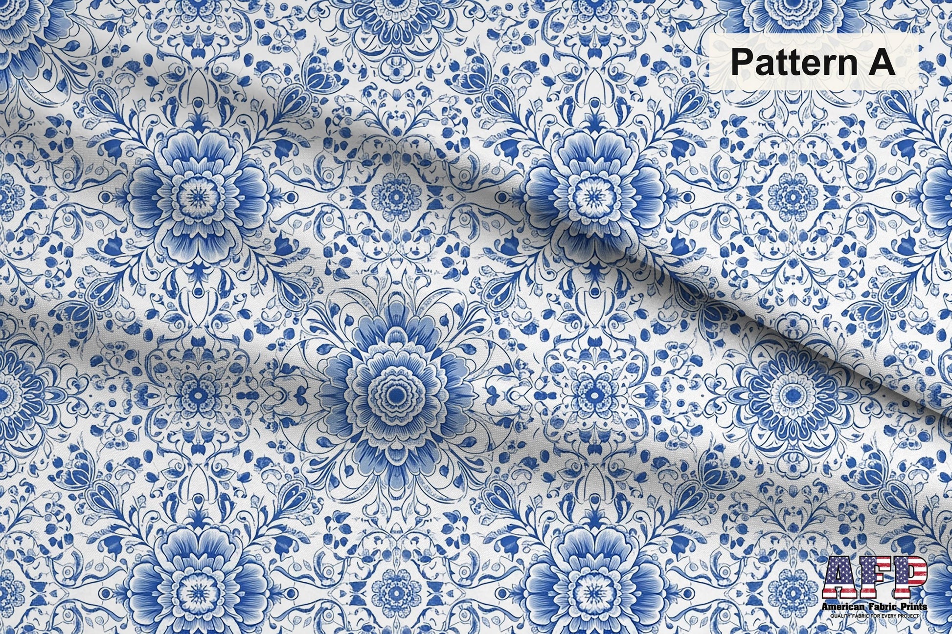 Blue Chinoiserie Toile De Jouy 3 Fabric Bundle Set - Shop now at American Fabric Prints