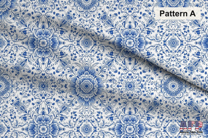 Blue Chinoiserie Toile De Jouy 3 Fabric Bundle Set - Shop now at American Fabric Prints