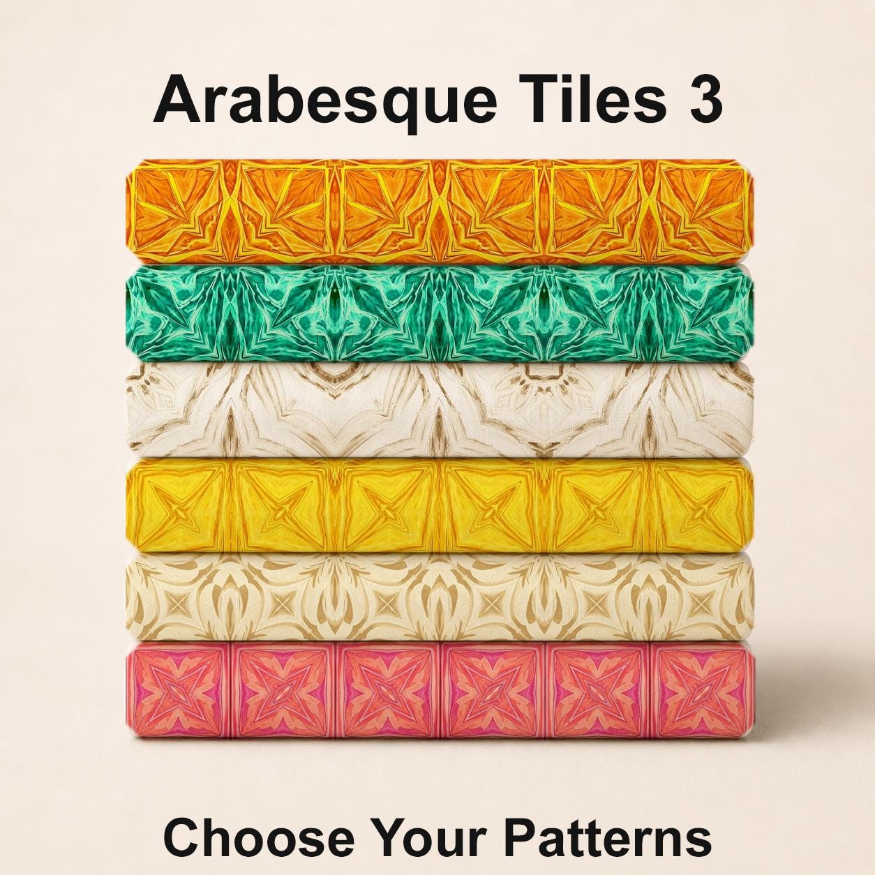 Arabesque Tiles 3 Fabric Bundle Set - Shop now at American Fabric Prints