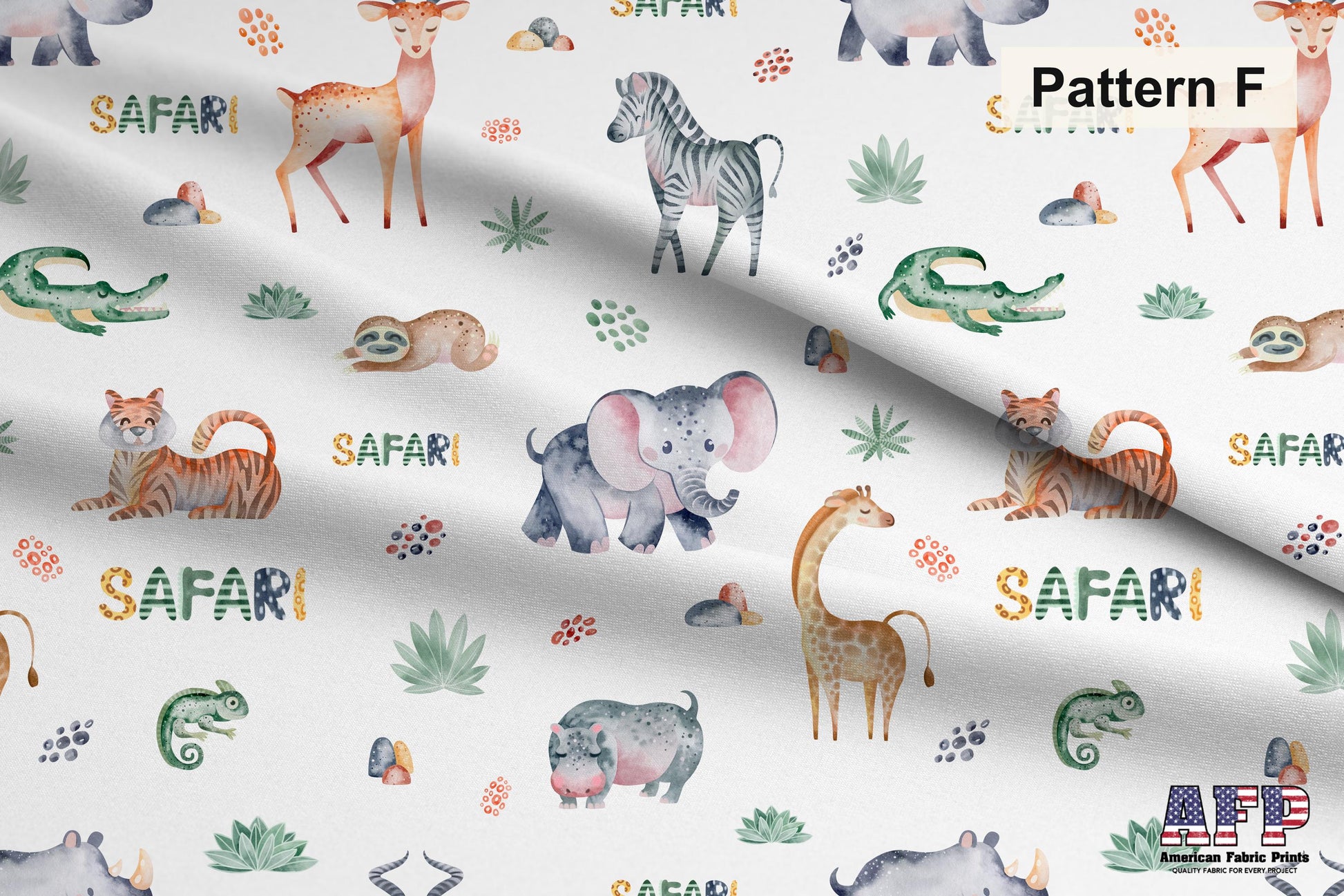 Safari Animals 3 Fabric Collection. Shop now at American Fabric Prints.