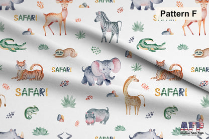 Safari Animals 3 Fabric Collection. Shop now at American Fabric Prints.