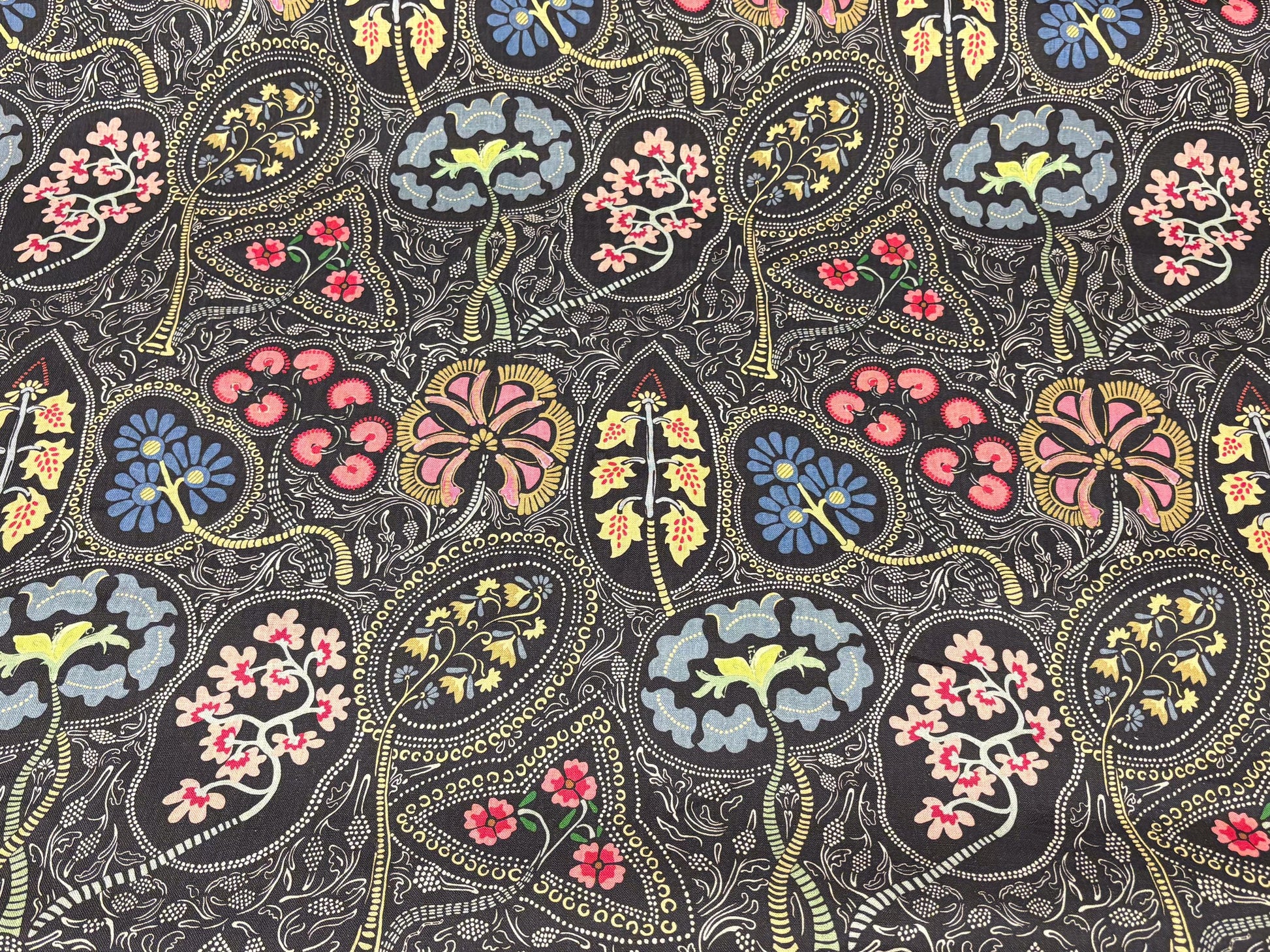 Designer Floral Paisley Pattern on Cotton Fabric. Shop now at AmericanFabricPrints.