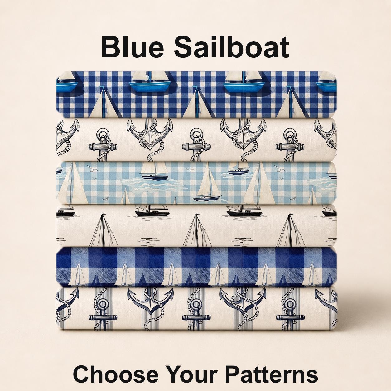 Blue Sailboat Fabric Bundle Set - Shop now at American Fabric Prints