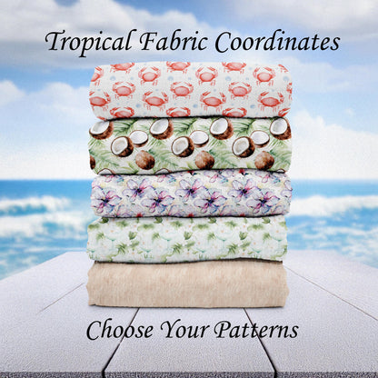 Tropical Quilt Fabric Coordinates | Island Fabric Bundle | Tropical Themed Cotton Fabric | Fabric | Made in USA | American Fabric Prints