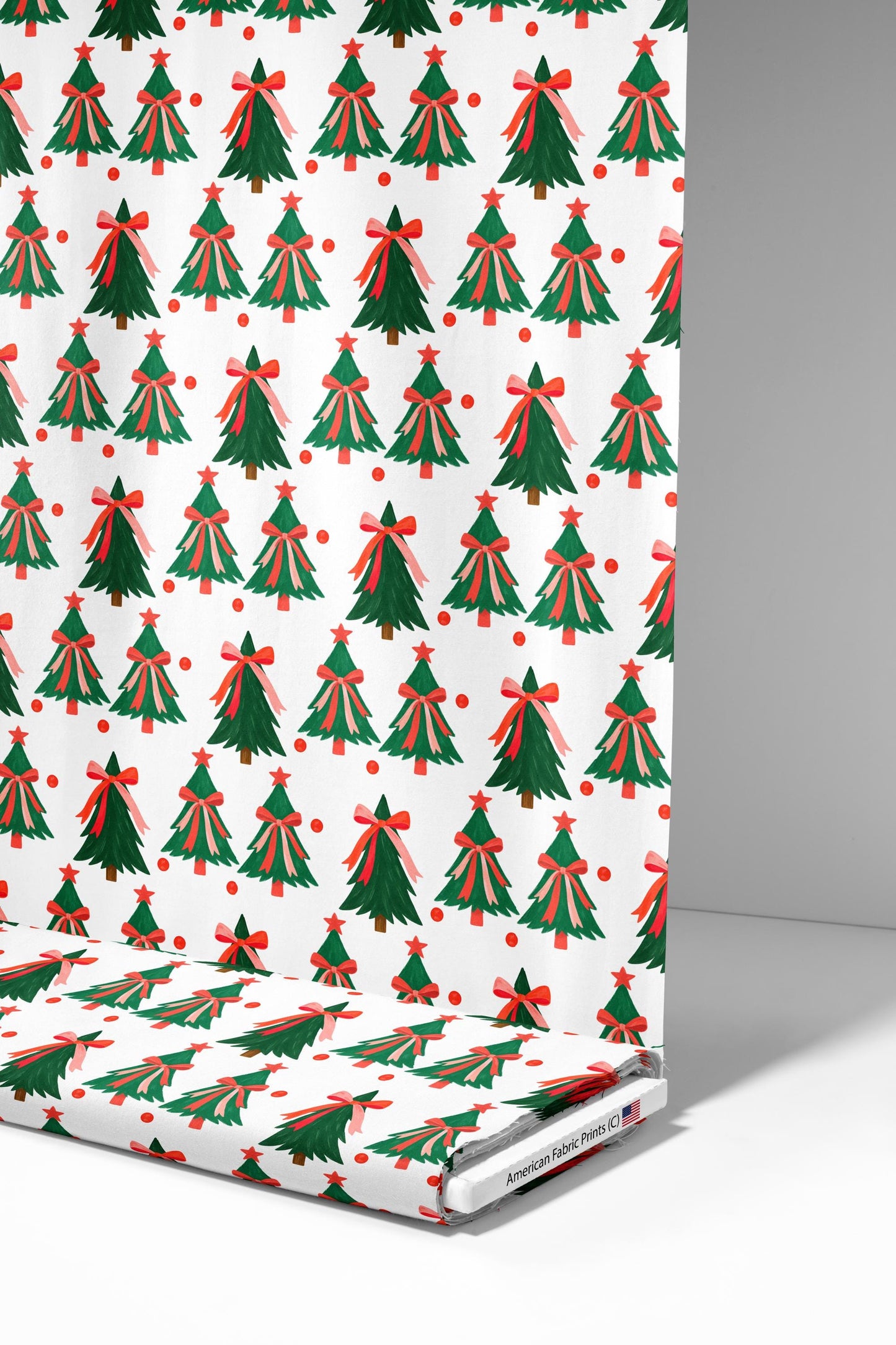 Bow Christmas Tree Fabric - Shop now at American Fabric Prints