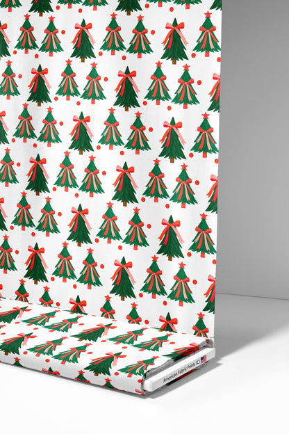 Bow Christmas Tree Fabric - Shop now at American Fabric Prints