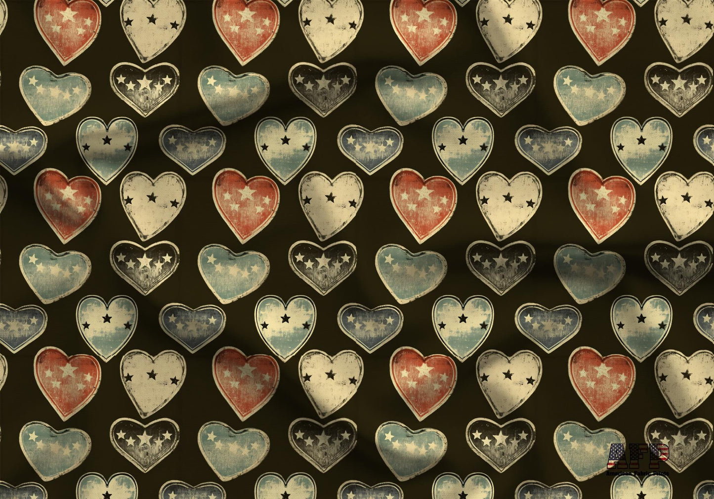 Retro Hearts Fabric - Shop now at American Fabric Prints