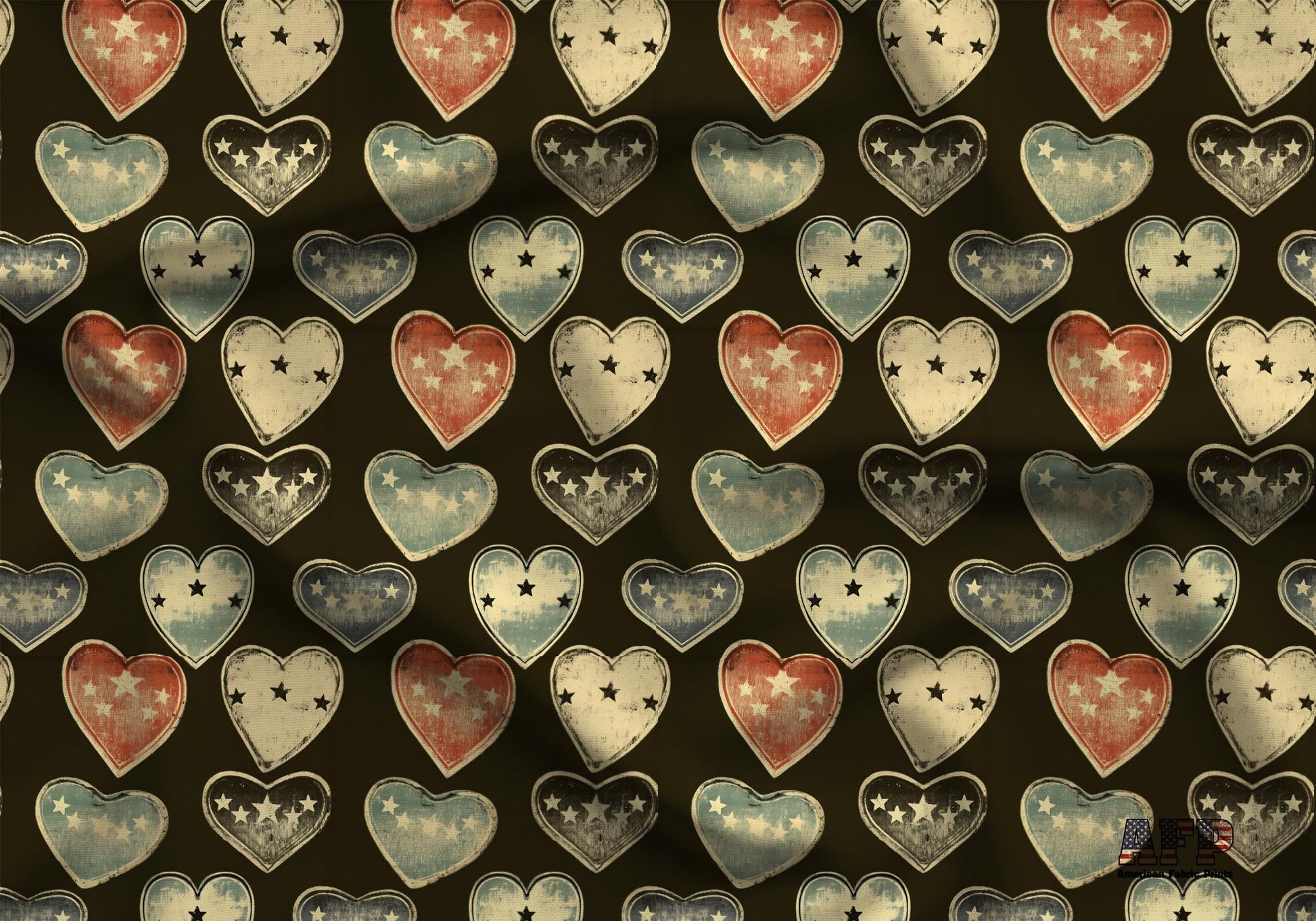 Retro Hearts Fabric - Shop now at American Fabric Prints