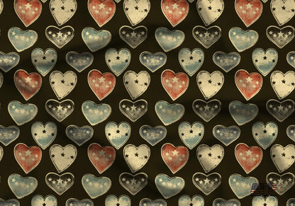 Retro Hearts Fabric - Shop now at American Fabric Prints